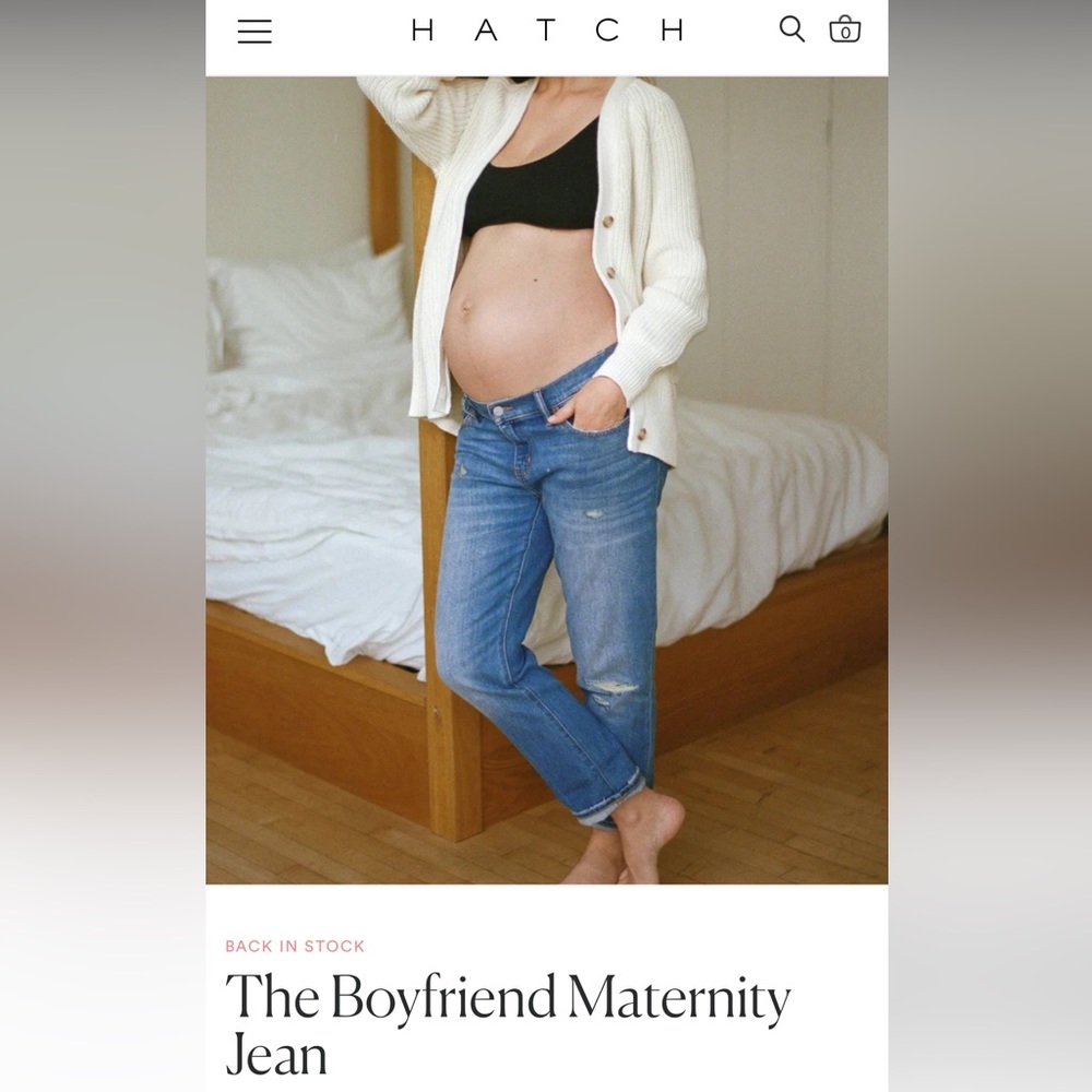 Hatch Collection- The Boyfriend Maternity Jean. Destroyed light wash. Size 27.